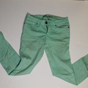 Bullhead Black Mint Green Womens Size 3 Jeans